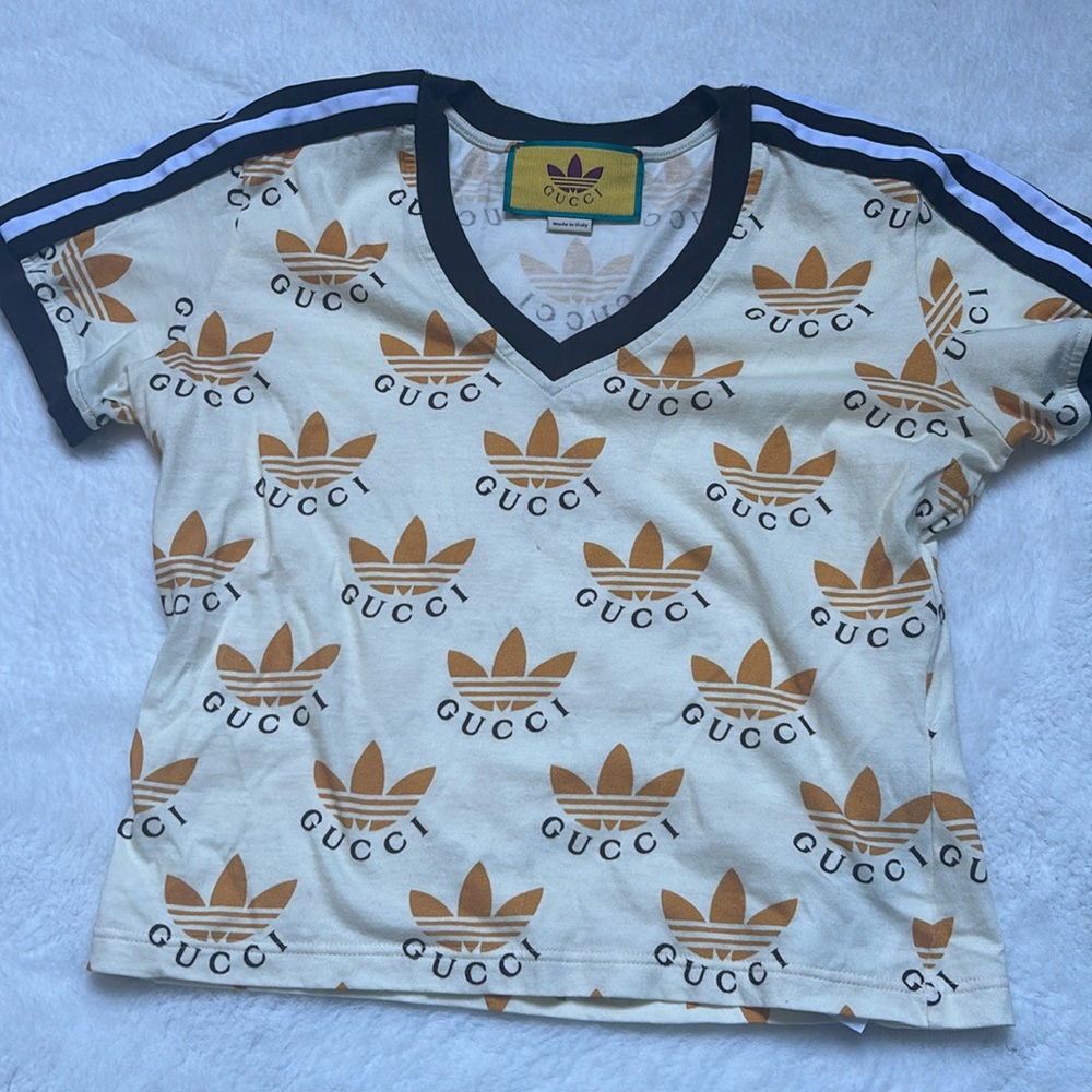 Gucci x Adidas crop v neck